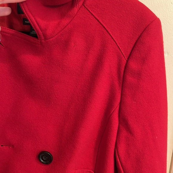 Banana Republic Wool Petite size Large Red Pea Coat - Picture 12 of 13